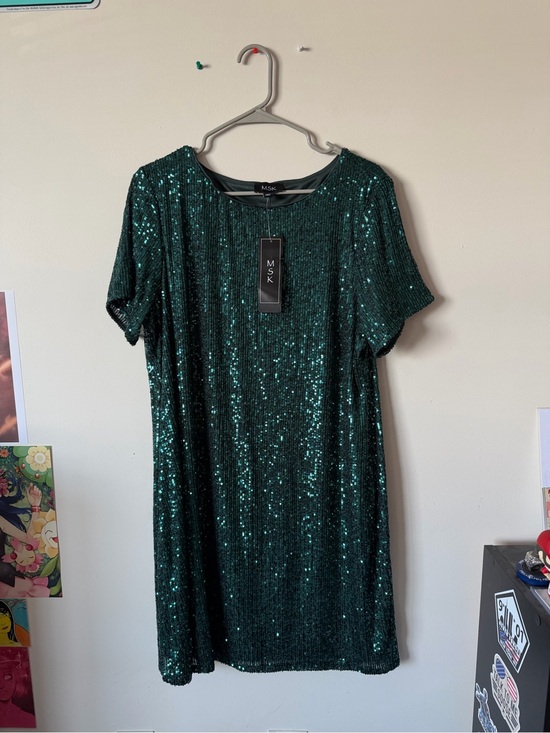 MSK Dresses & Skirts - MSK Teal Green Sequin Mini Dress